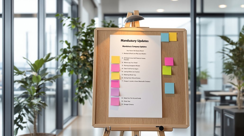 mises à jour obligatoires de l'affichage de l'entreprise