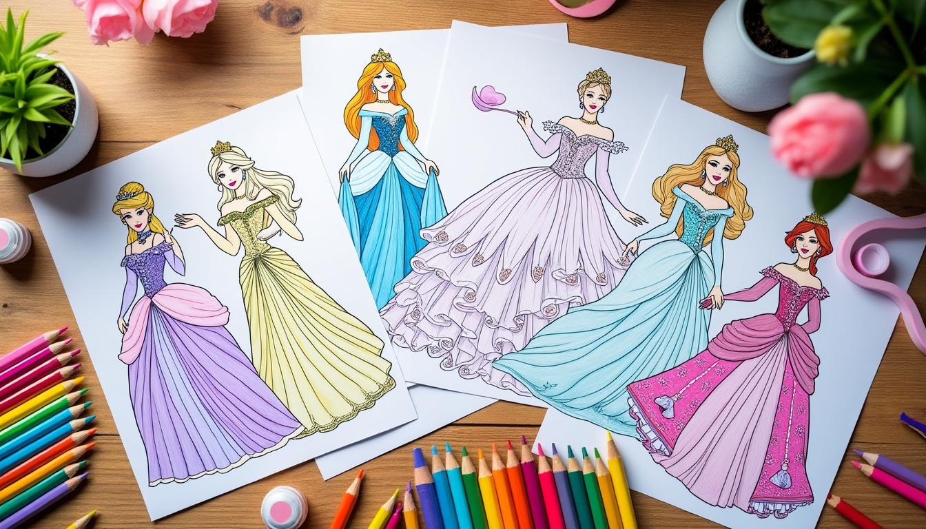 découvrez des modèles gratuits de coloriage princesse à imprimer, adaptés à tous les âges pour des heures de créativité et de plaisir.