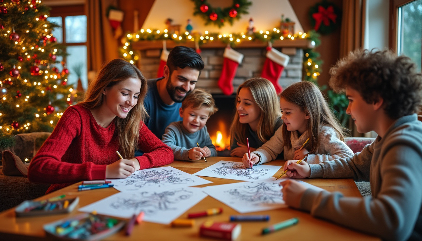 découvrez des coloriages de noël à imprimer pour partager un moment festif en famille, parfaits pour occuper petits et grands pendant les fêtes.