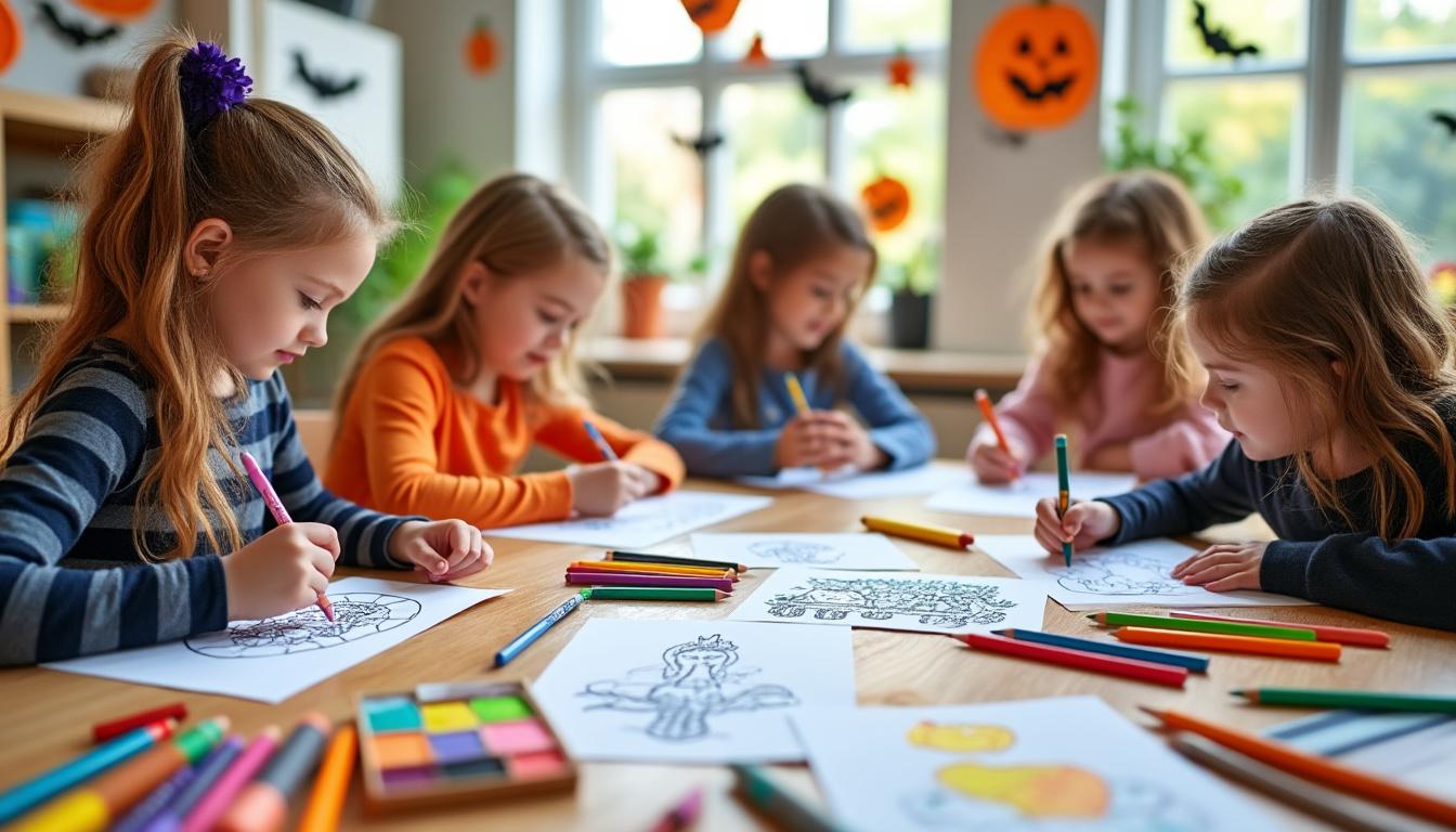 découvrez des dessins d'halloween à imprimer, faciles et amusants, parfaits pour divertir les enfants pendant cette fête effrayante.