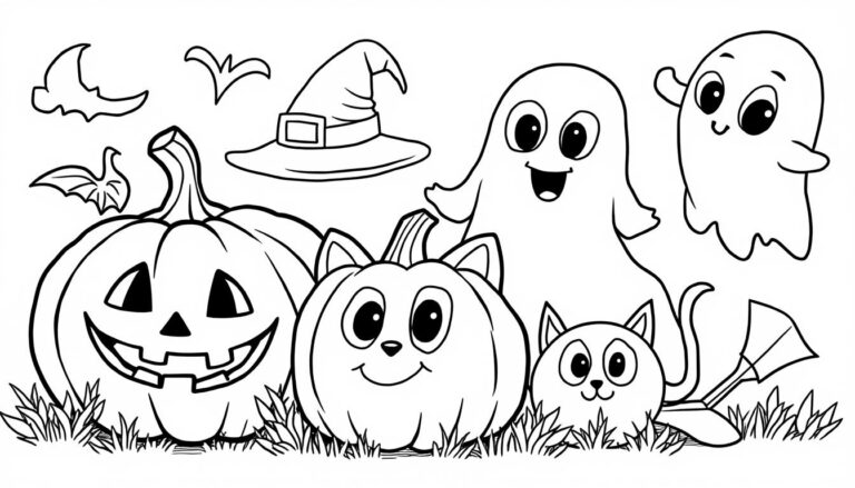 découvrez des dessins d'halloween à imprimer, simples et amusants, parfaits pour occuper les enfants avec des activités créatives et faciles.