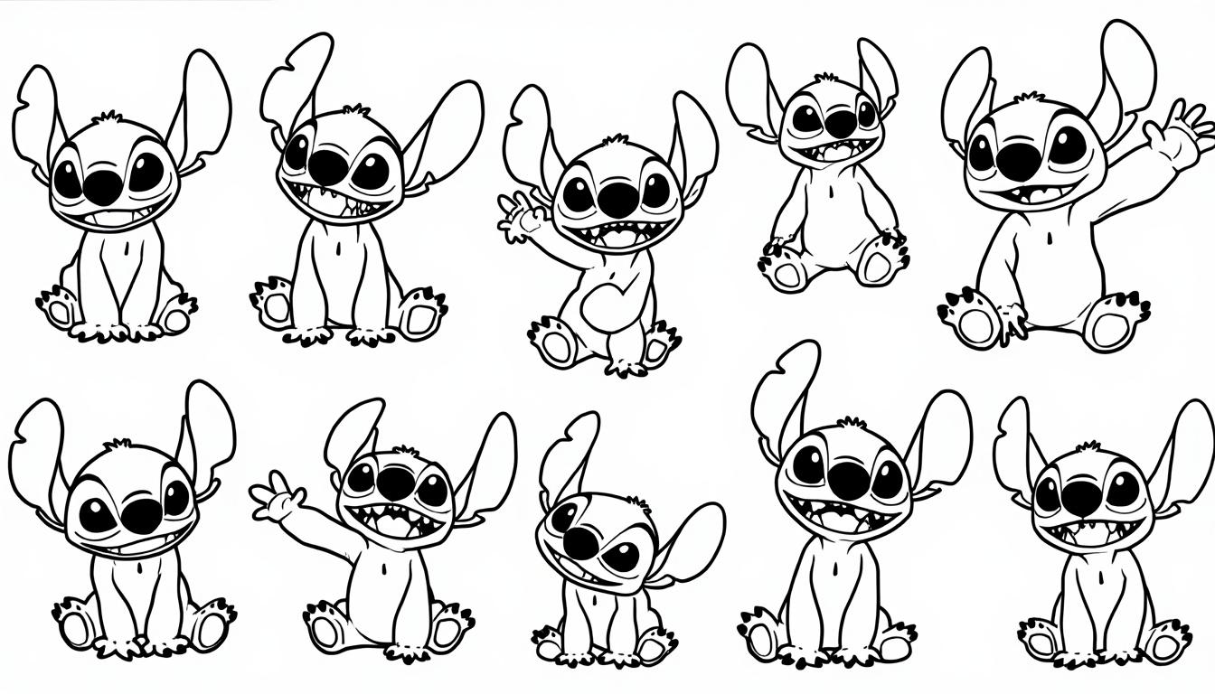 téléchargez et imprimez des dessins de stitch adaptés à tous les âges pour des moments créatifs et amusants en famille ou entre amis.